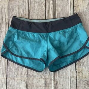 Lululemon Turquoise Spray Tie Dye Speed Short Size 6 Athletic Shorts